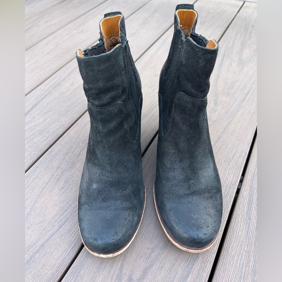 Kork-Ease women’s black suede leather round toe chunky heel wedge boots size 7.5 - Picture 5 of 12